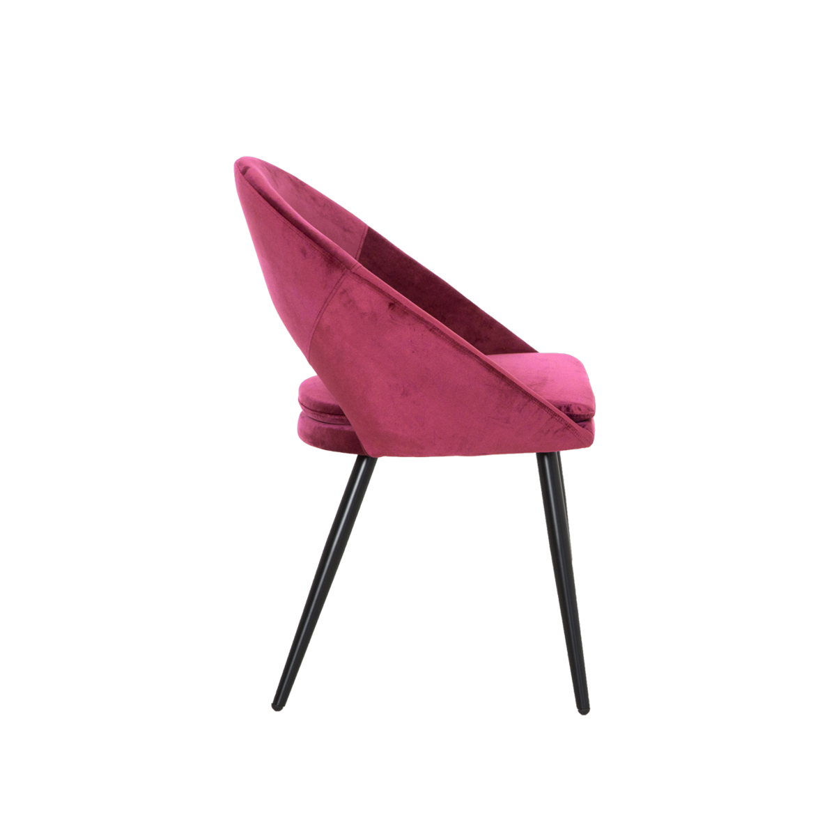 Chaise style fauteuil en velours rose framboise Elouan (lot de 2)
