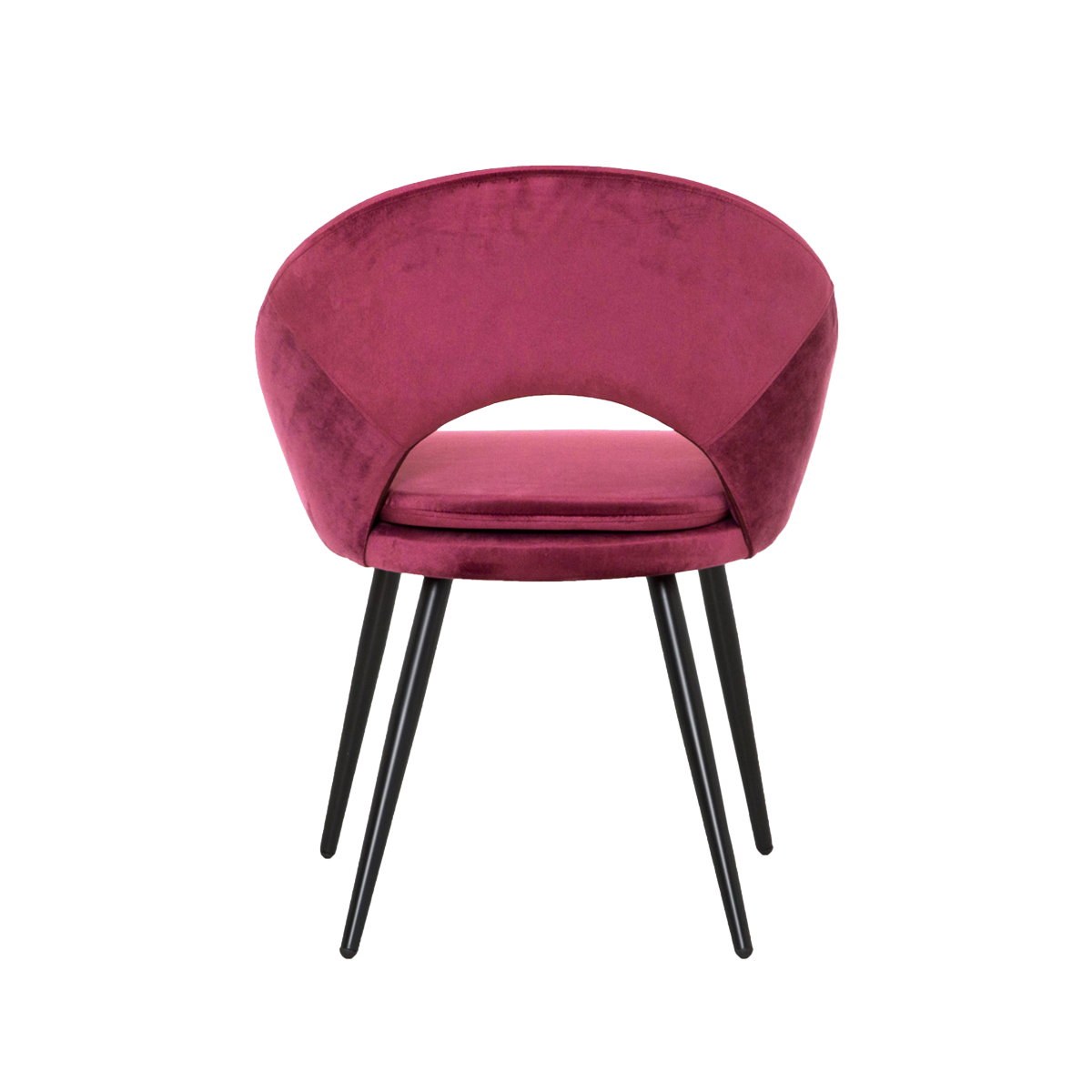 Chaise style fauteuil en velours rose framboise Elouan (lot de 2)