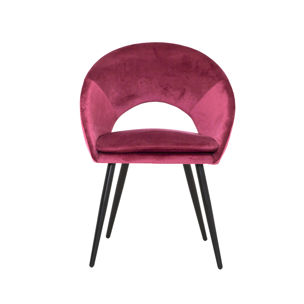 Chaise style fauteuil en velours rose framboise Elouan (lot de 2)