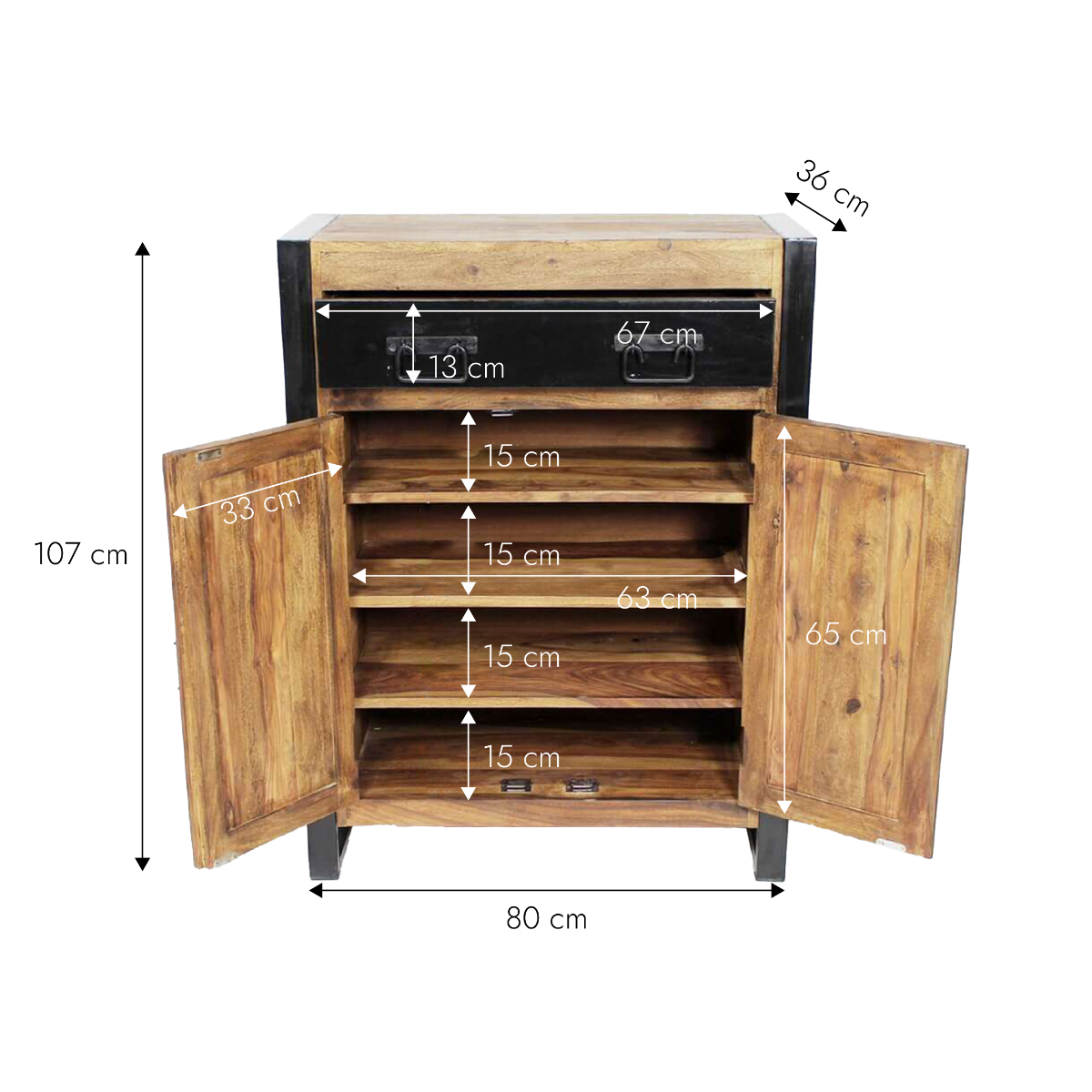 Petit buffet en bois d'acacia 80 cm Havana