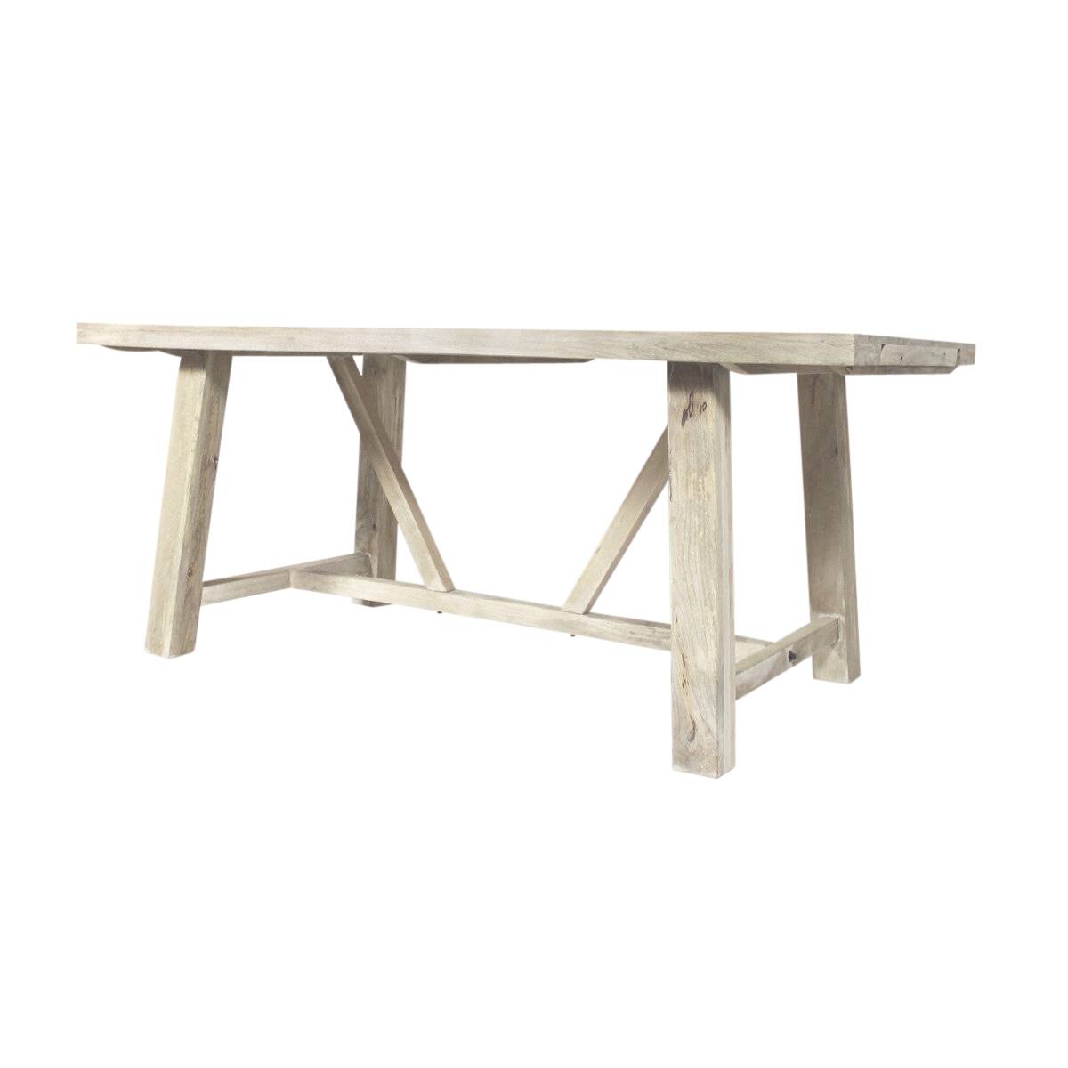 Table à manger avec allonges en bois de manguier blanchi Terra