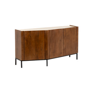 Buffet en bois de manguier et travertin Azure