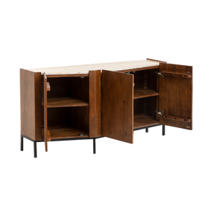 Buffet en bois de manguier et travertin Azure