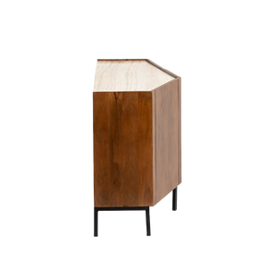Buffet en bois de manguier et travertin Azure
