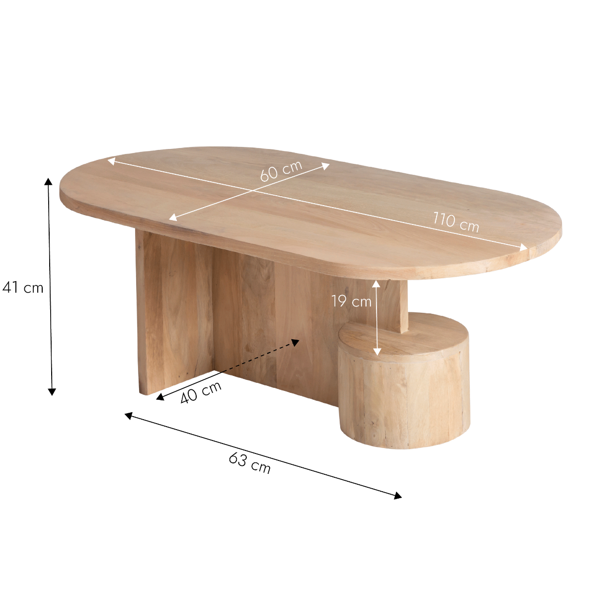 Table basse en bois de manguier Edouard