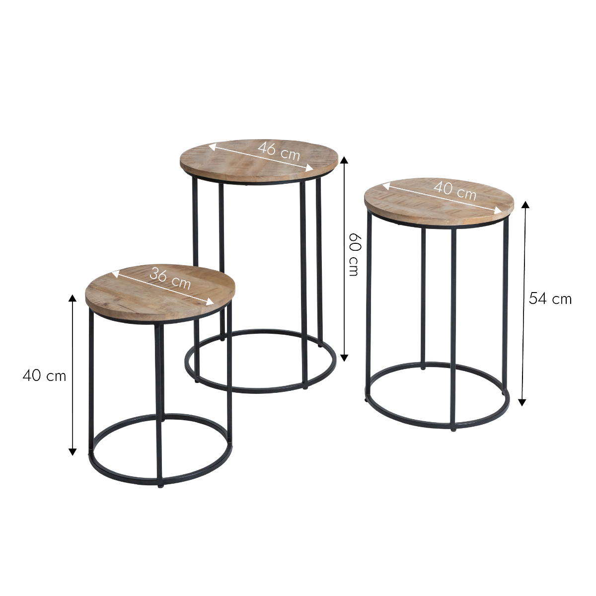 Table basse gigogne en bois de manguier Anouck