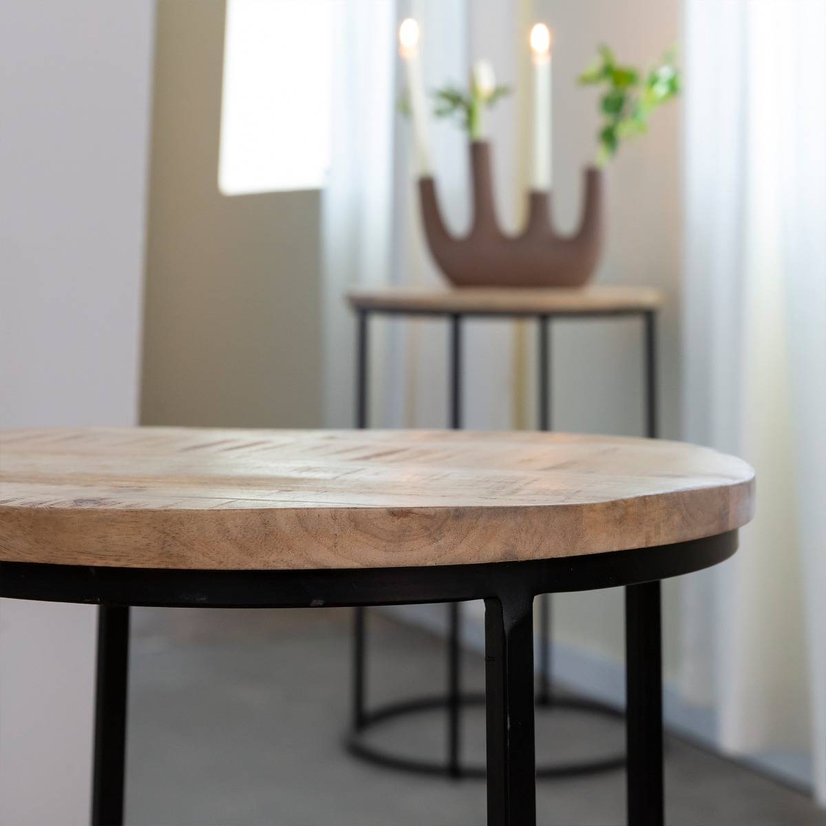 Table basse gigogne en bois de manguier Anouck