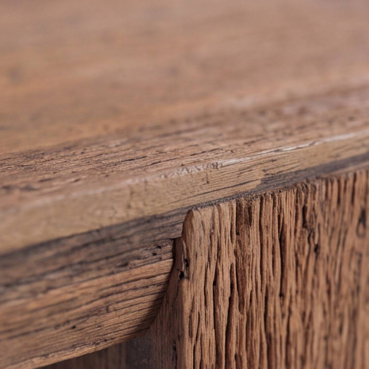 Table basse carrée en bois recyclé Capucine