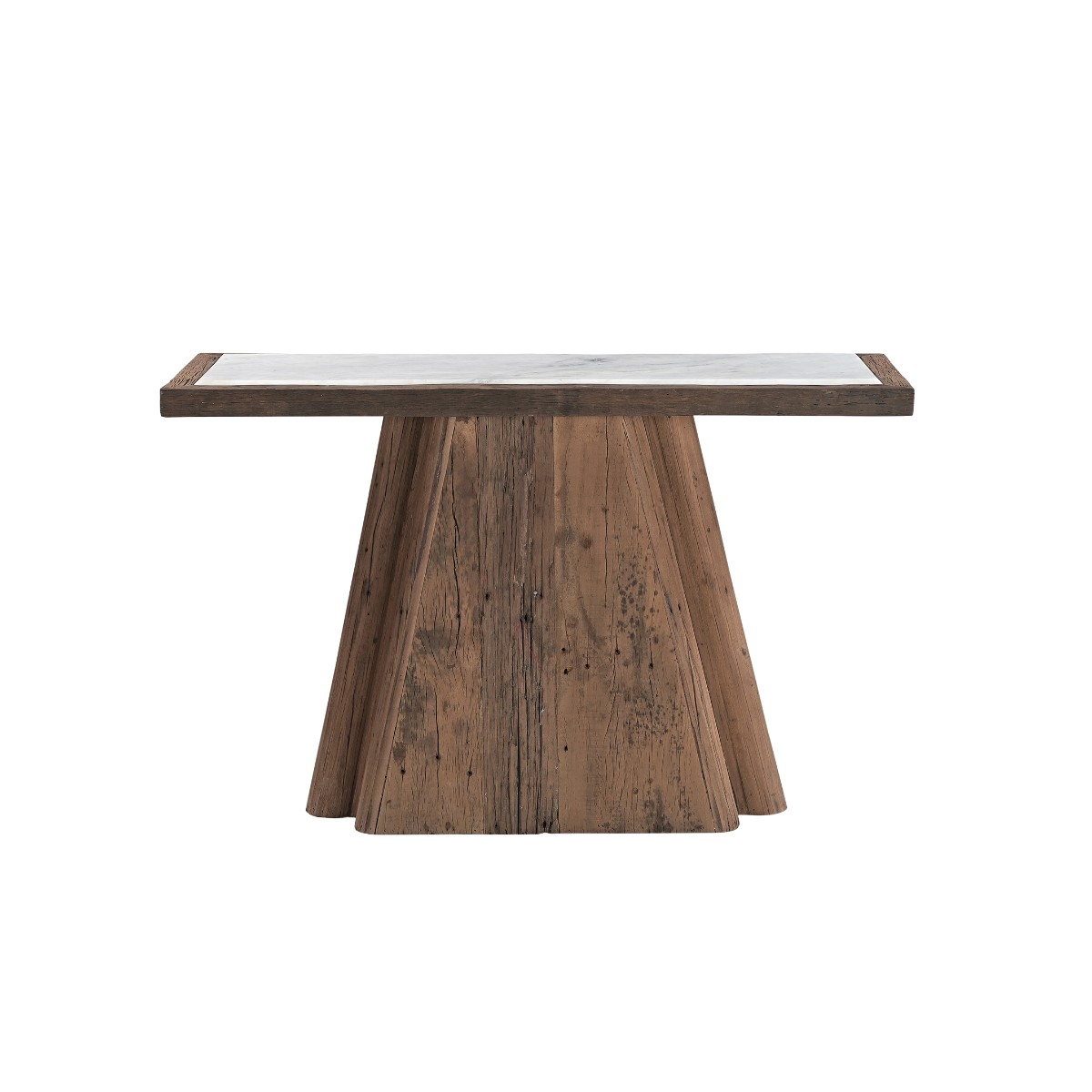 Console en bois recyclé et en marbre Capucine