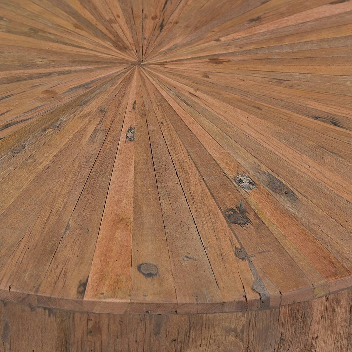 Table basse arrondie en bois recyclé Capucine