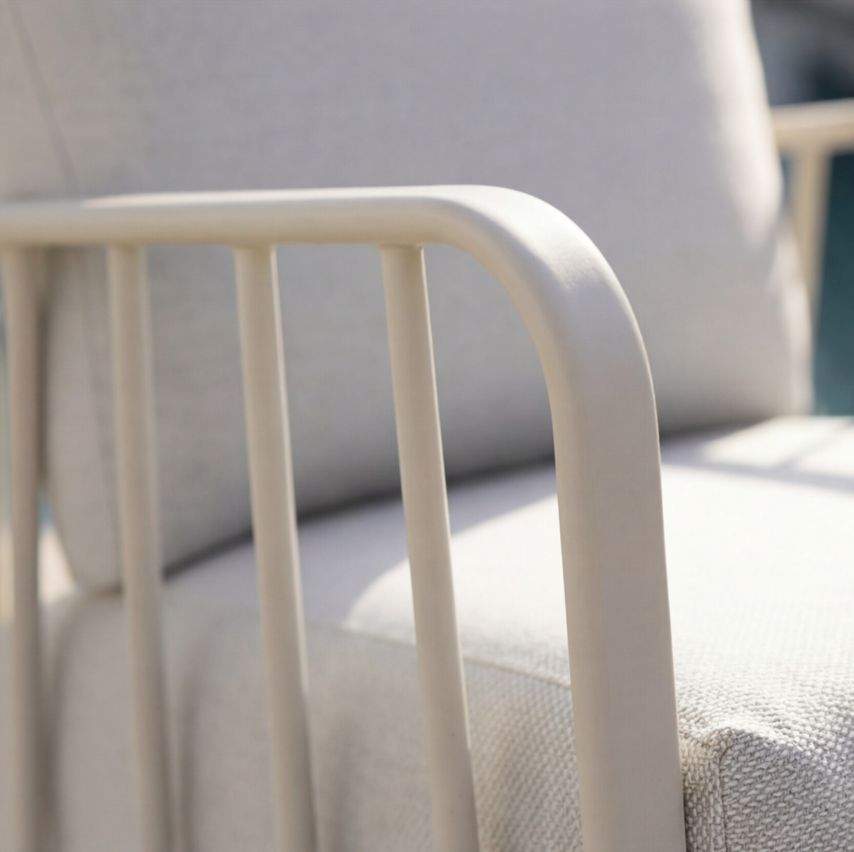 Rocking chair en aluminium pour jardin couleur taupe Zion