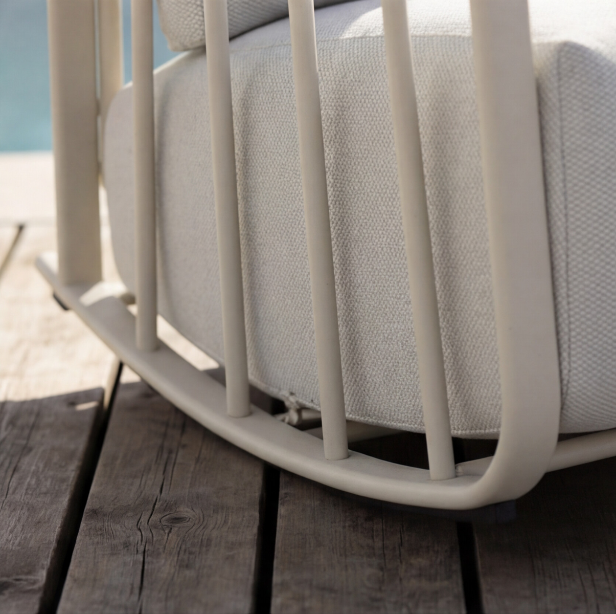 Rocking chair en aluminium pour jardin couleur taupe Zion