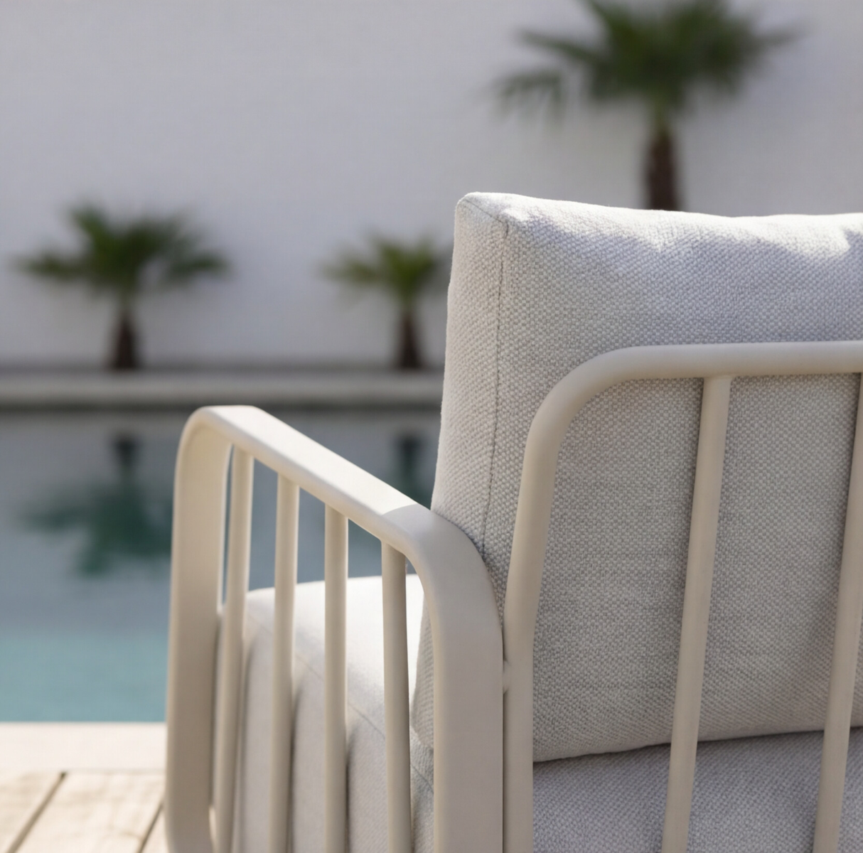 Rocking chair en aluminium pour jardin couleur taupe Zion