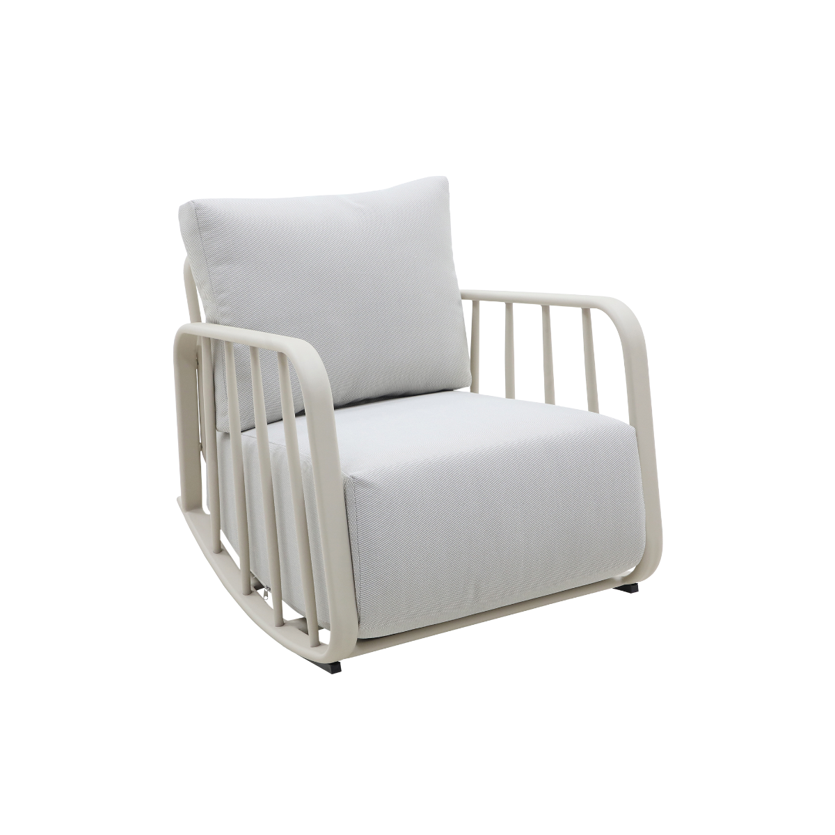 Rocking chair en aluminium pour jardin couleur taupe Zion