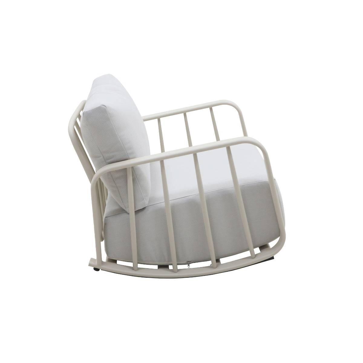 Rocking chair en aluminium pour jardin couleur taupe Zion