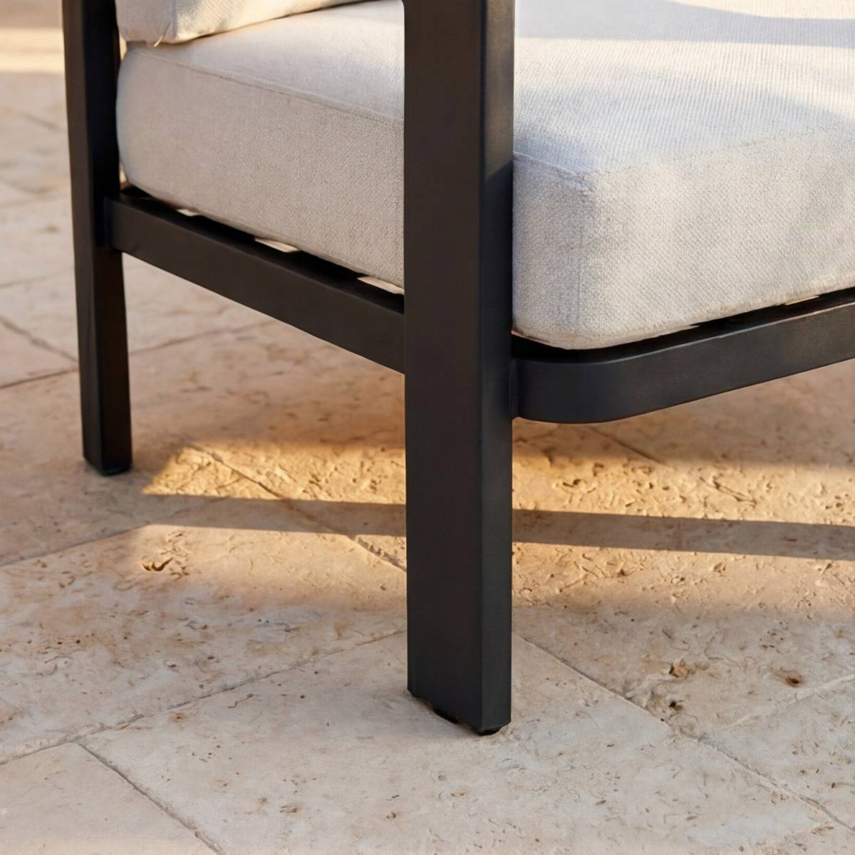 Salon de jardin en aluminium gris foncé Loréa