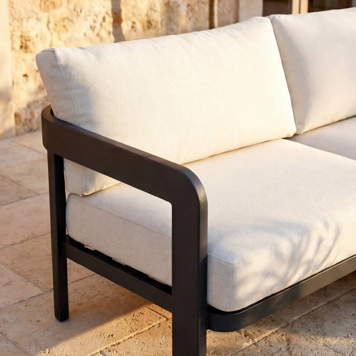 Salon de jardin en aluminium gris foncé Loréa