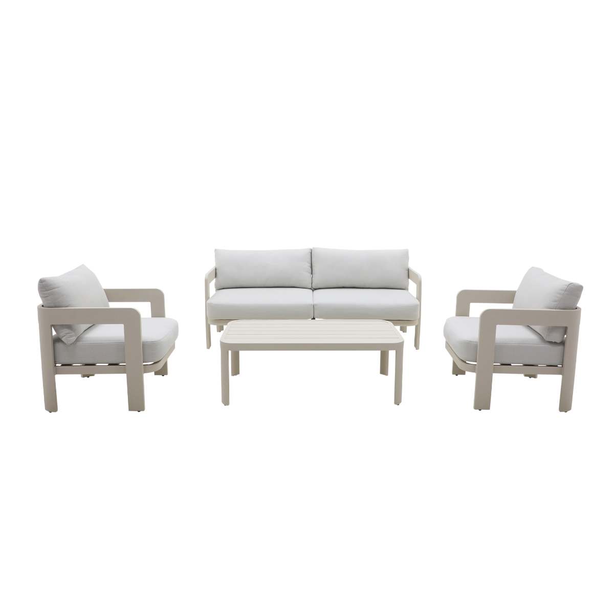 Salon de jardin en aluminium taupe Loréa