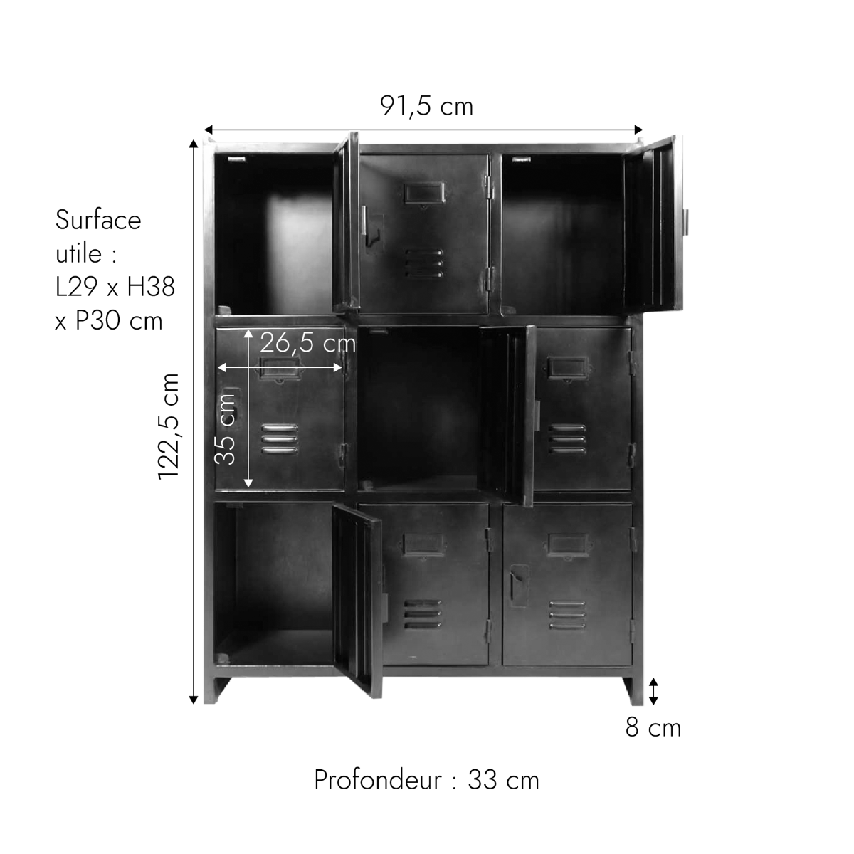Armoire en métal marron cuivré Enora