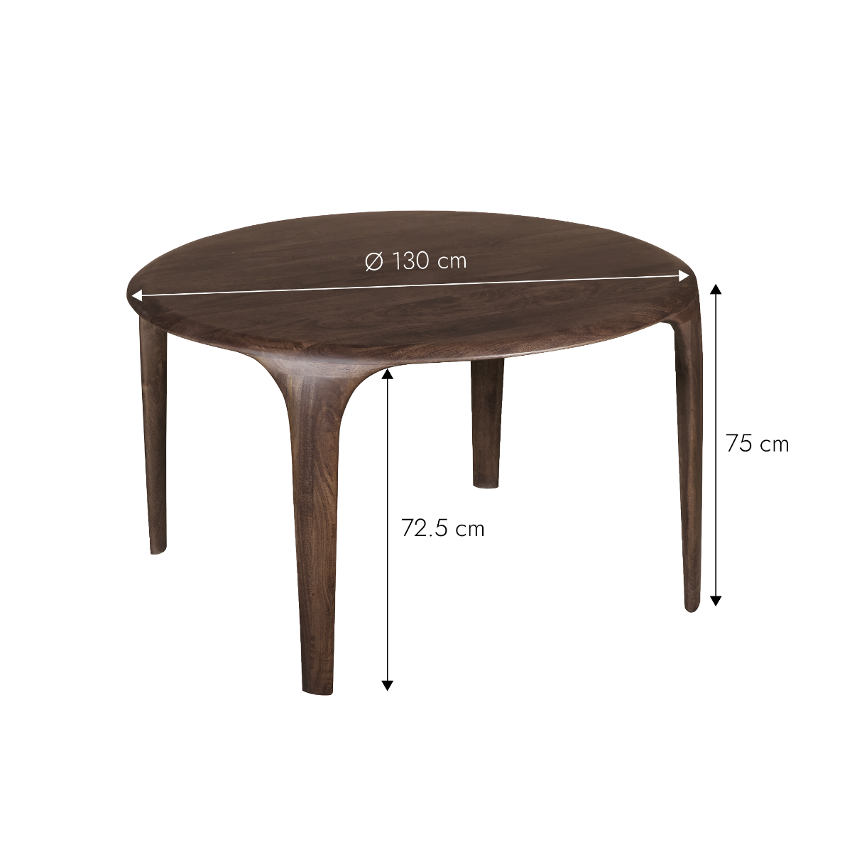 Table à manger ronde en bois de manguier Selva