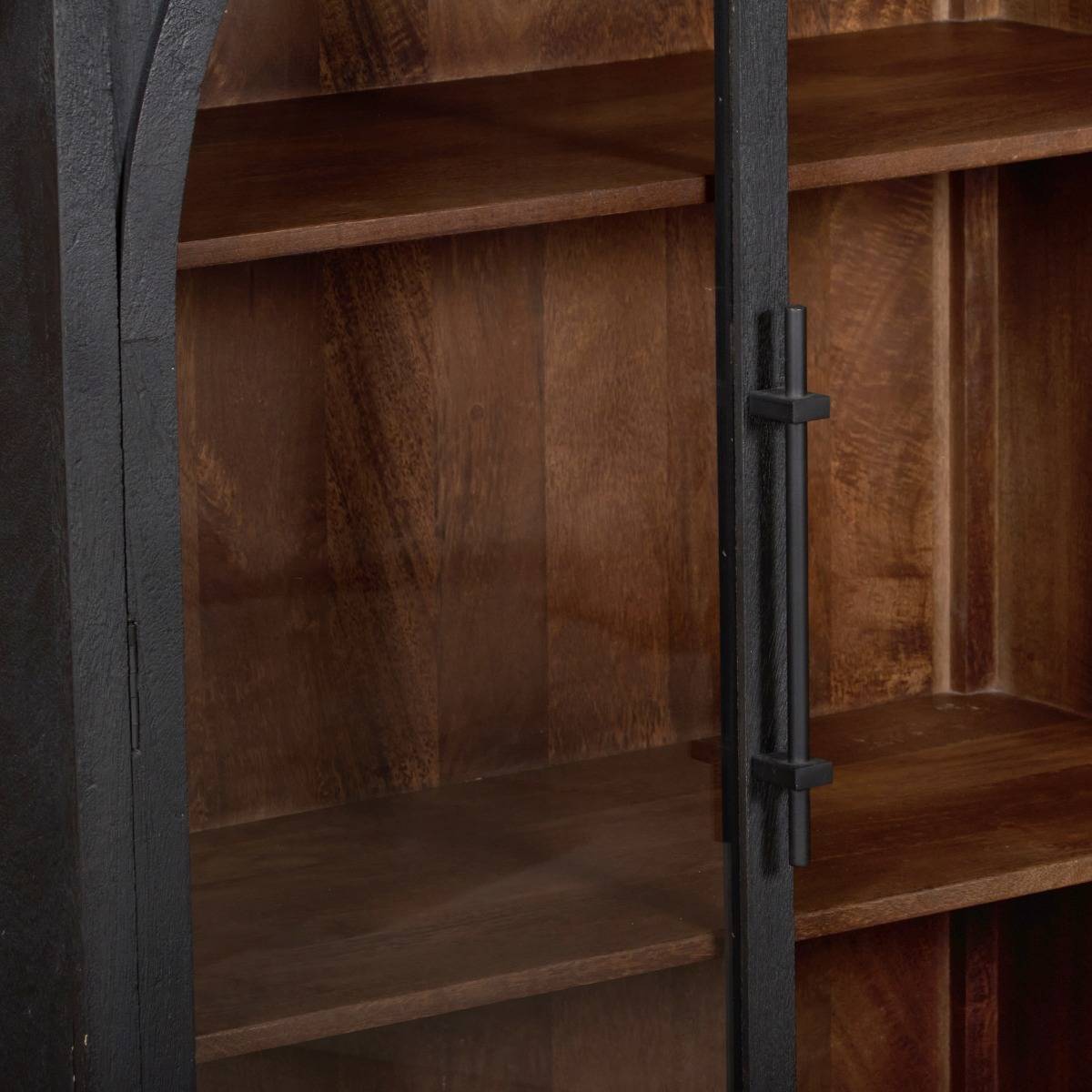 Vitrine en bois de manguier foncé Nohea