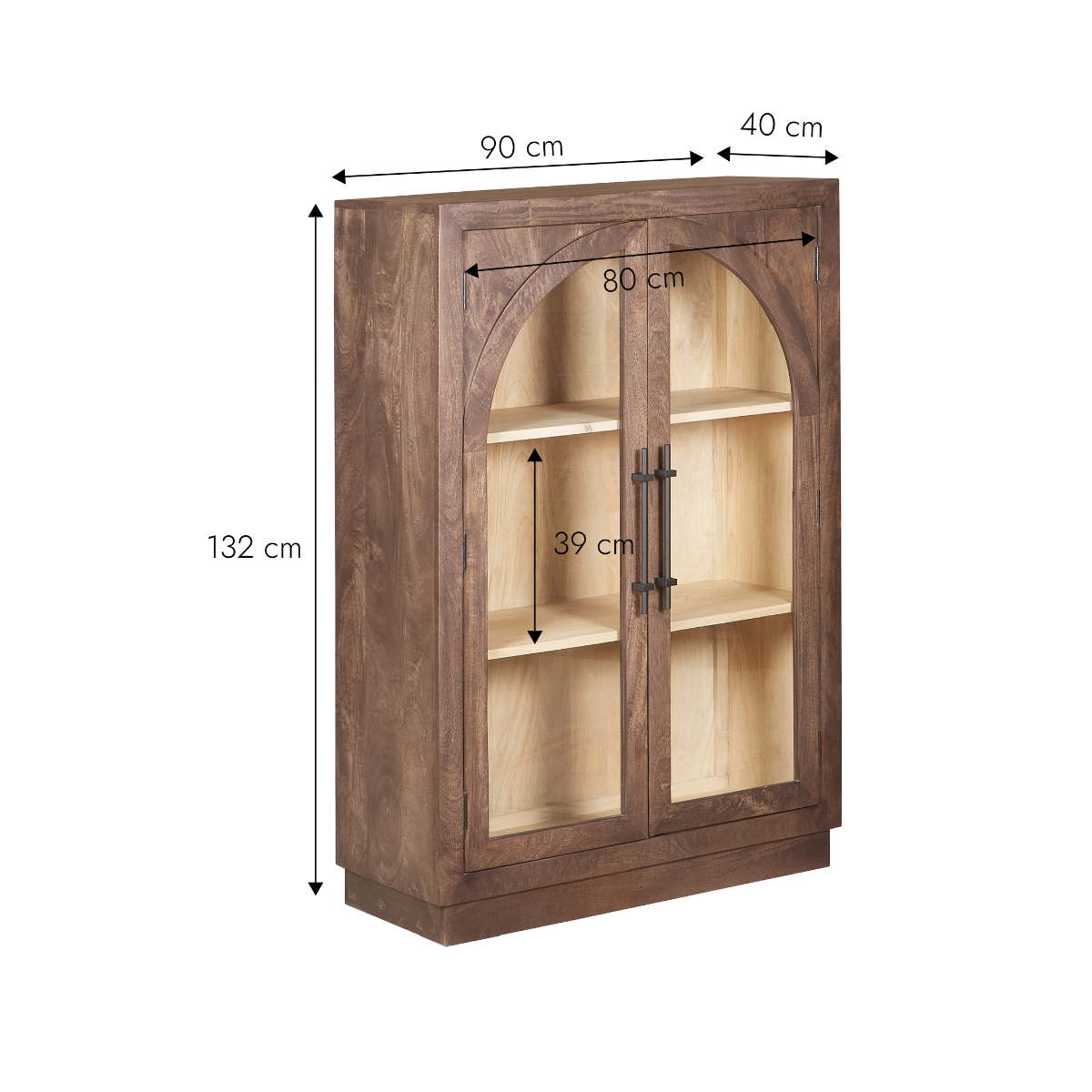 Vitrine en bois de manguier Nohea