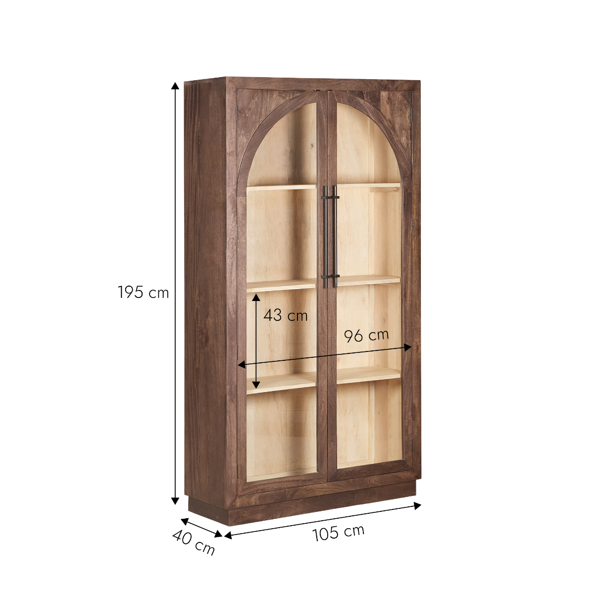 Grande vitrine en bois de manguier Nohea