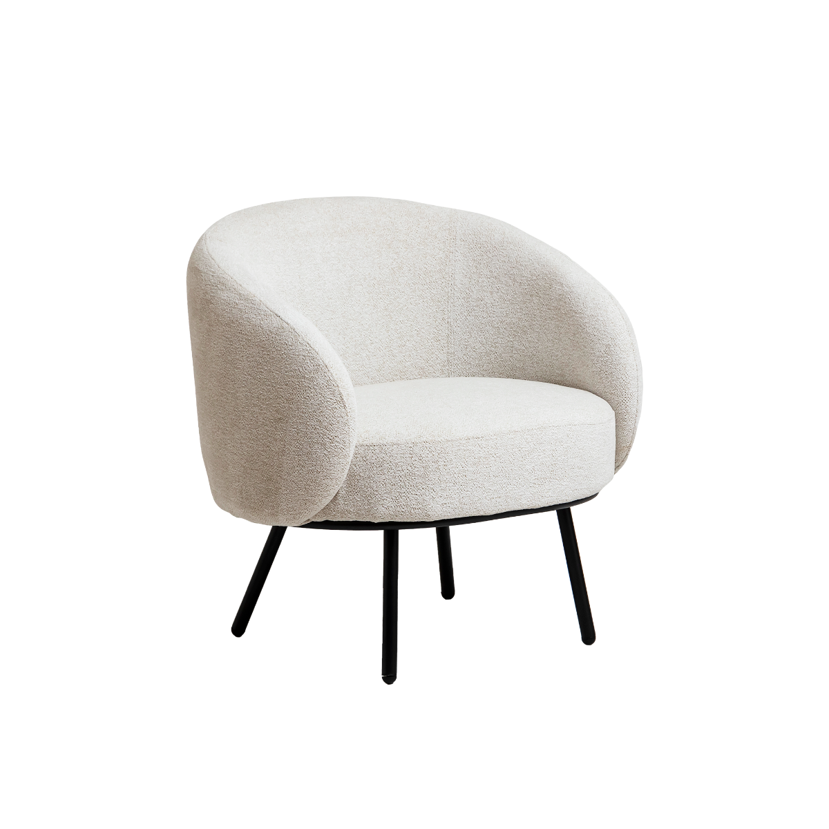 Fauteuil en tissu bouclette confort Orenzo