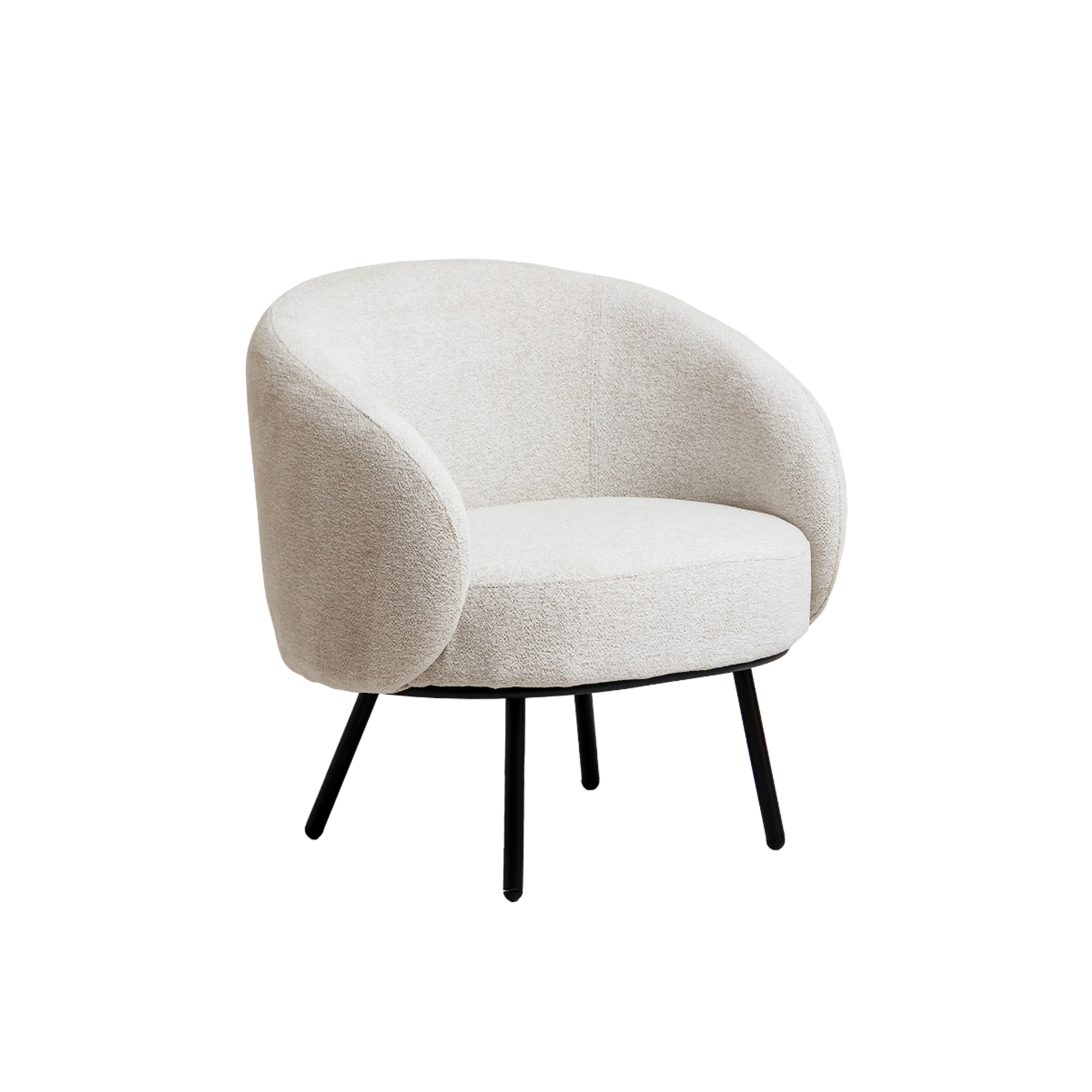 Fauteuil en tissu bouclette confort Orenzo