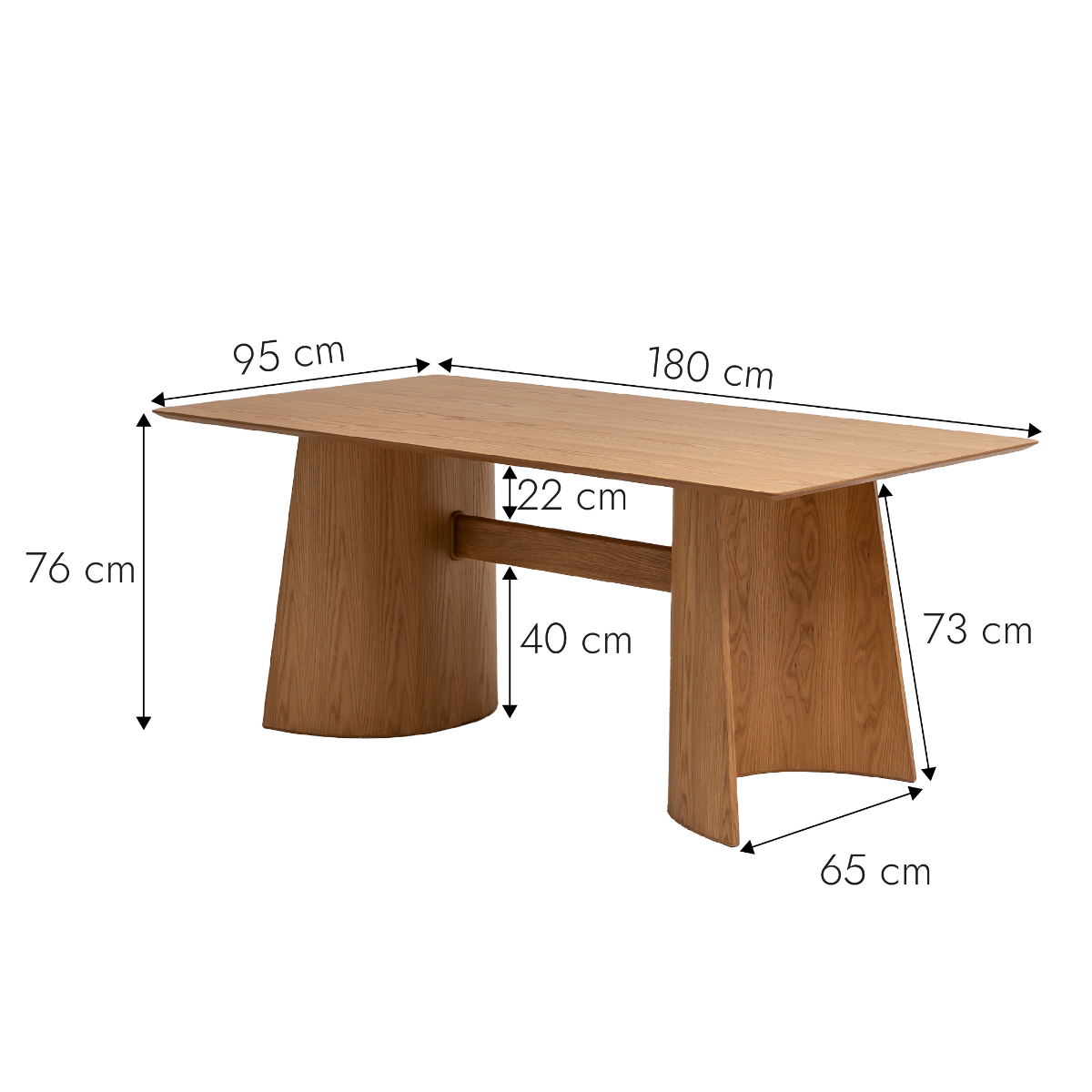 Table à manger en bois de chêne Almaric