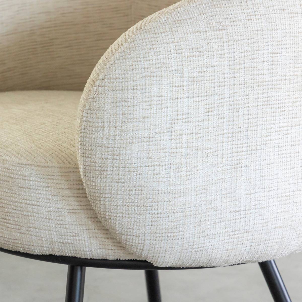 Fauteuil en tissu écru confort Kanoa