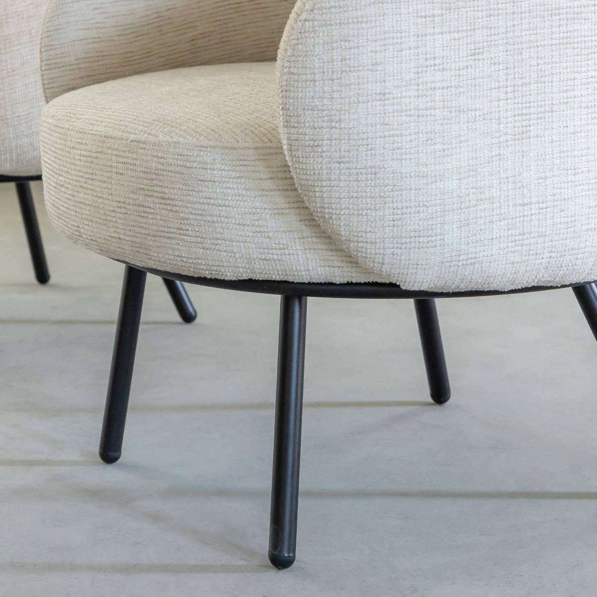Fauteuil en tissu écru confort Kanoa