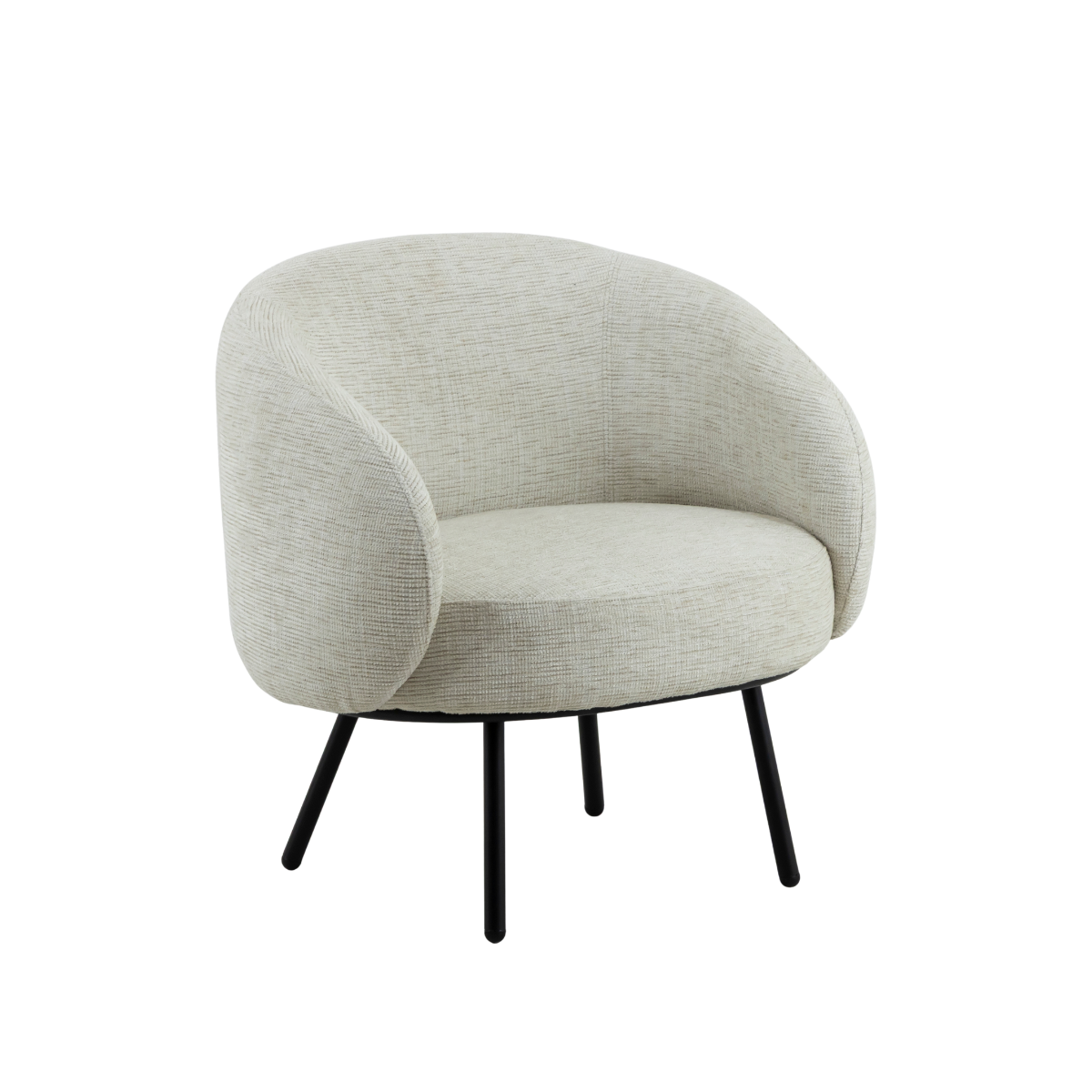 Fauteuil en tissu écru confort Kanoa
