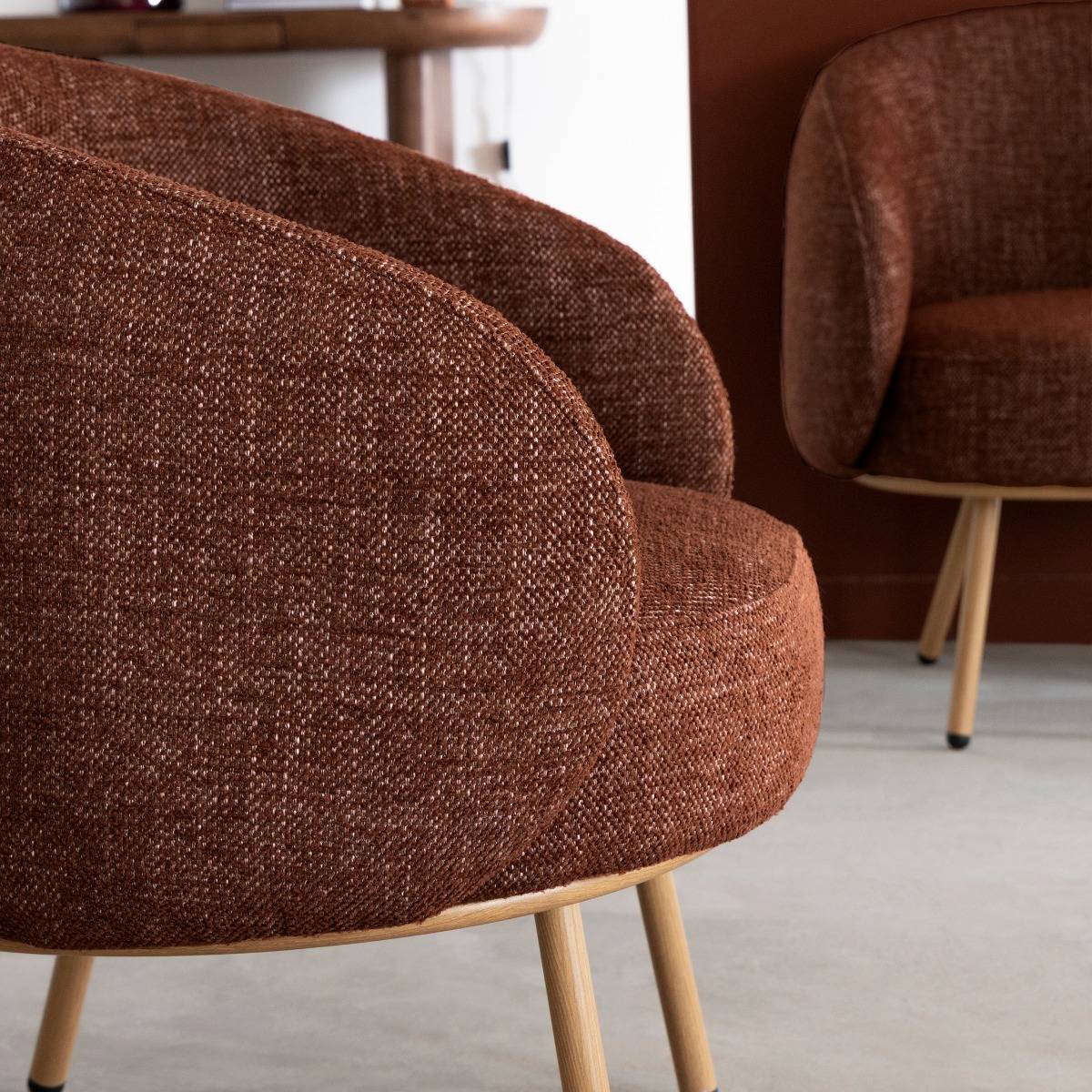 Fauteuil en tissu rouge confort Kanoa