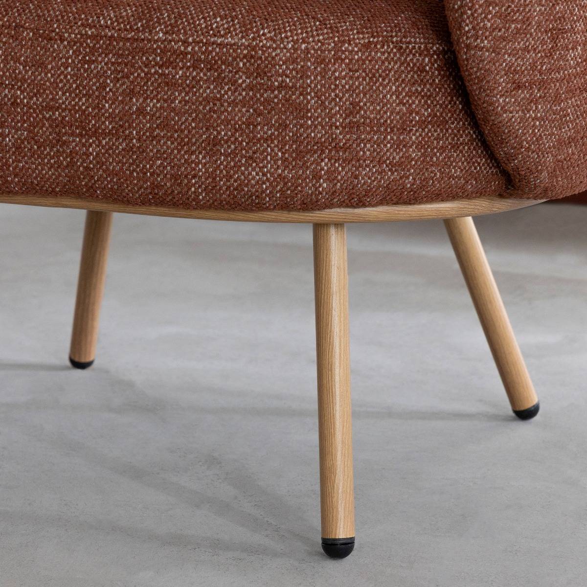 Fauteuil en tissu terracotta confort Orenzo