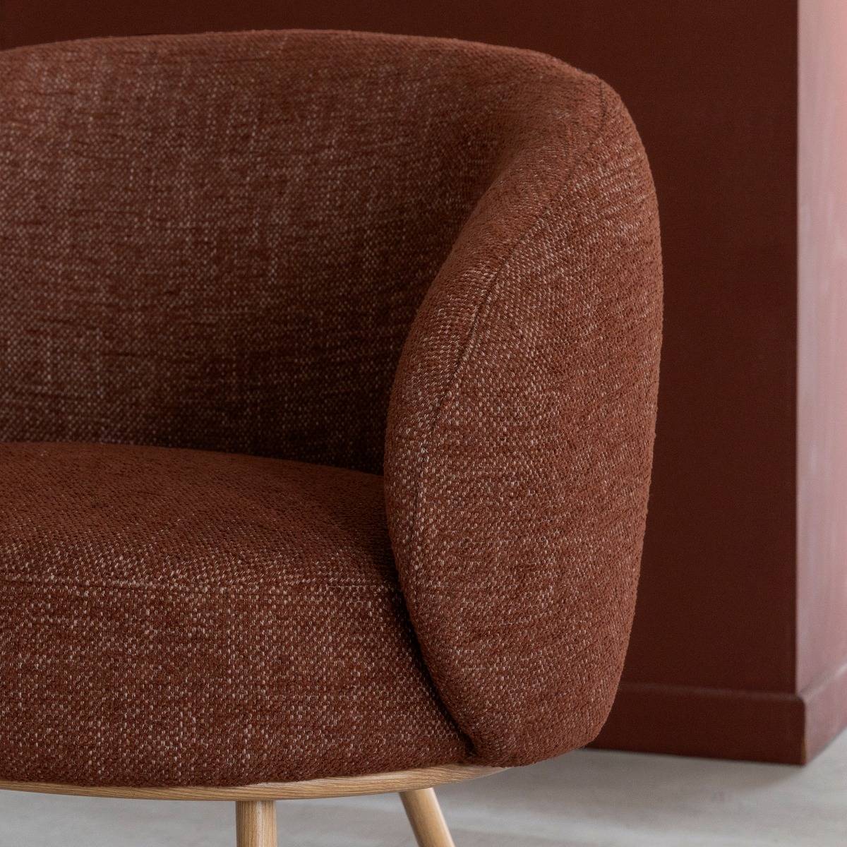 Fauteuil en tissu rouge confort Kanoa