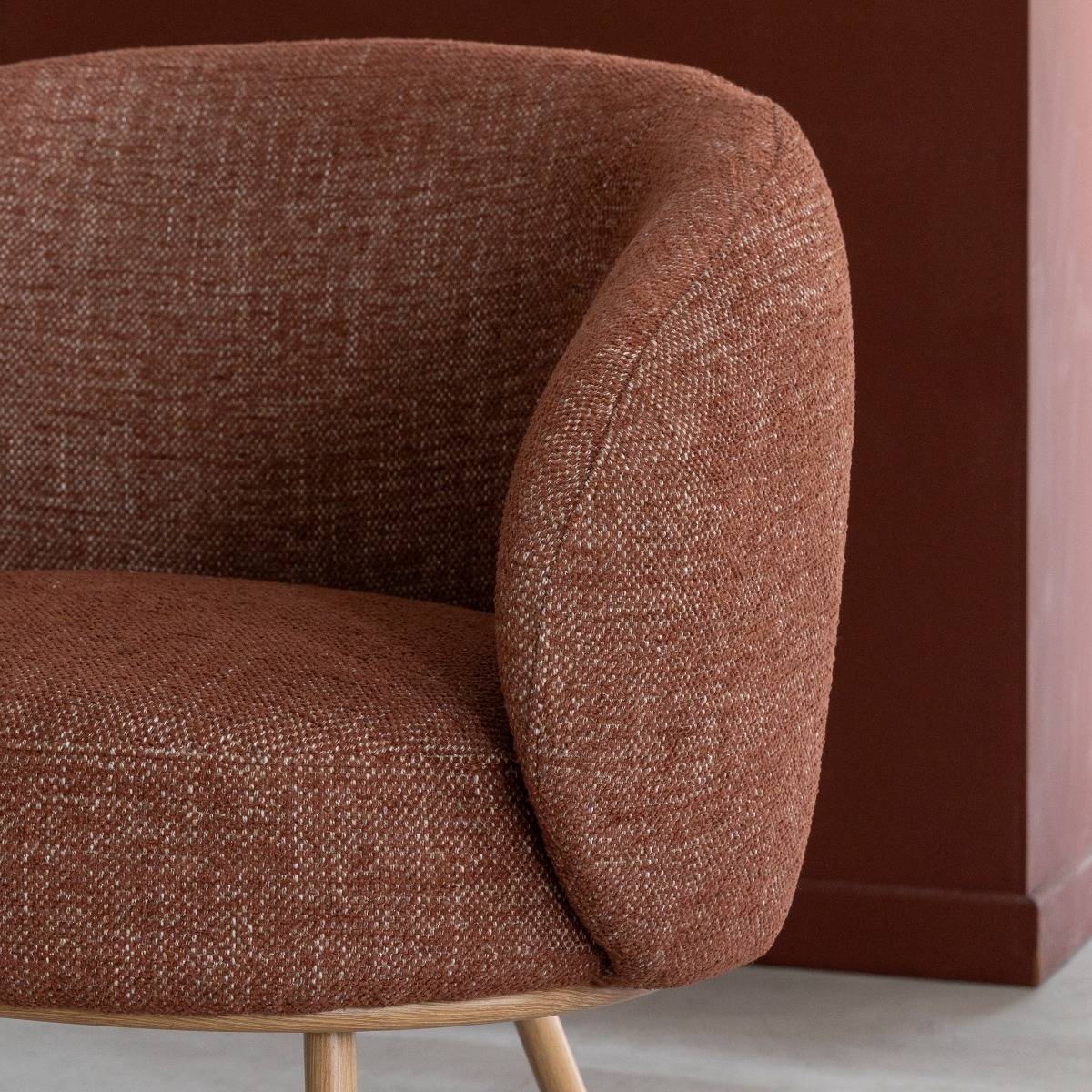 Fauteuil en tissu terracotta confort Orenzo