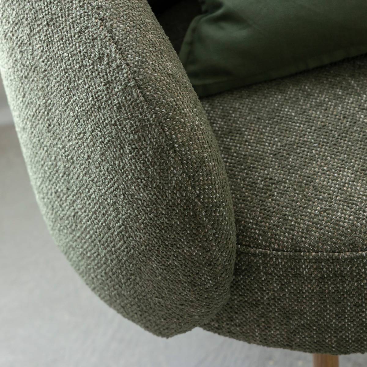 Fauteuil en tissu vert confort Kanoa