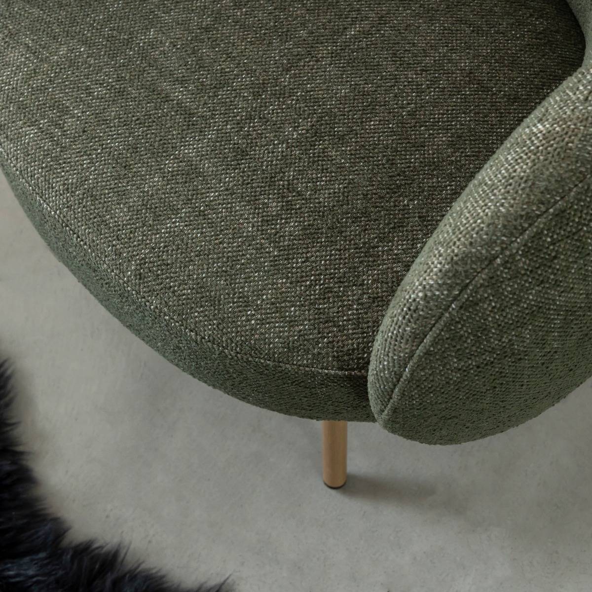 Fauteuil en tissu vert confort Kanoa