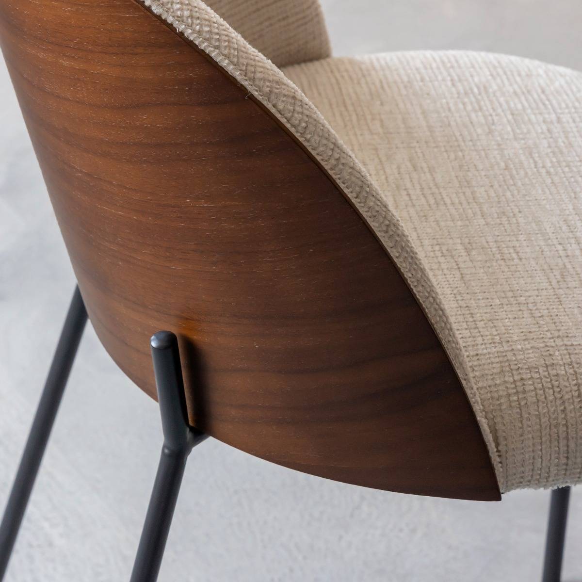 Chaise en tissu écru et métal Kanoa (lot de 2)