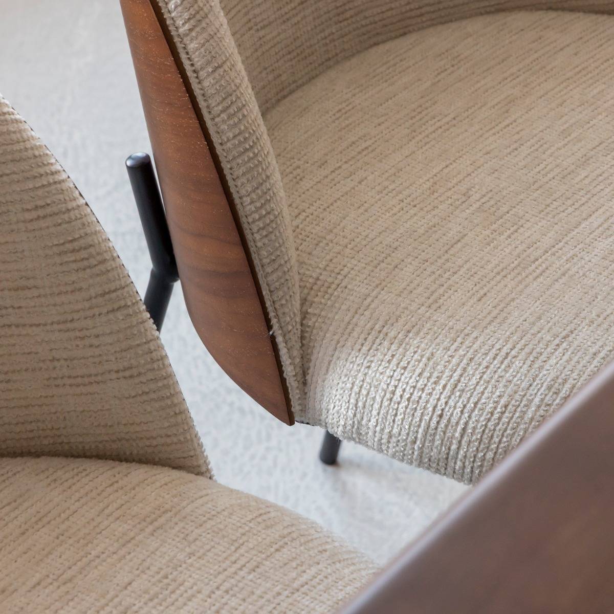 Chaise en tissu écru et métal Kanoa (lot de 2)