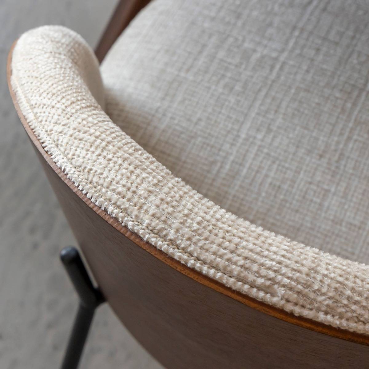 Chaise en tissu écru et métal Kanoa (lot de 2)
