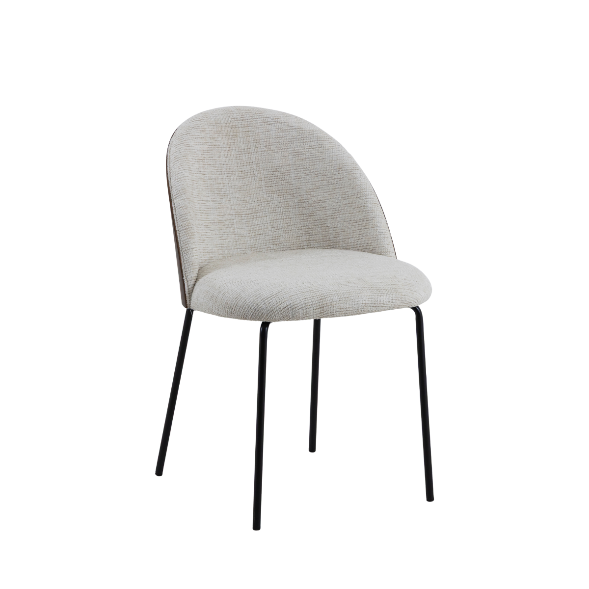 Chaise en tissu écru et métal Kanoa (lot de 2)