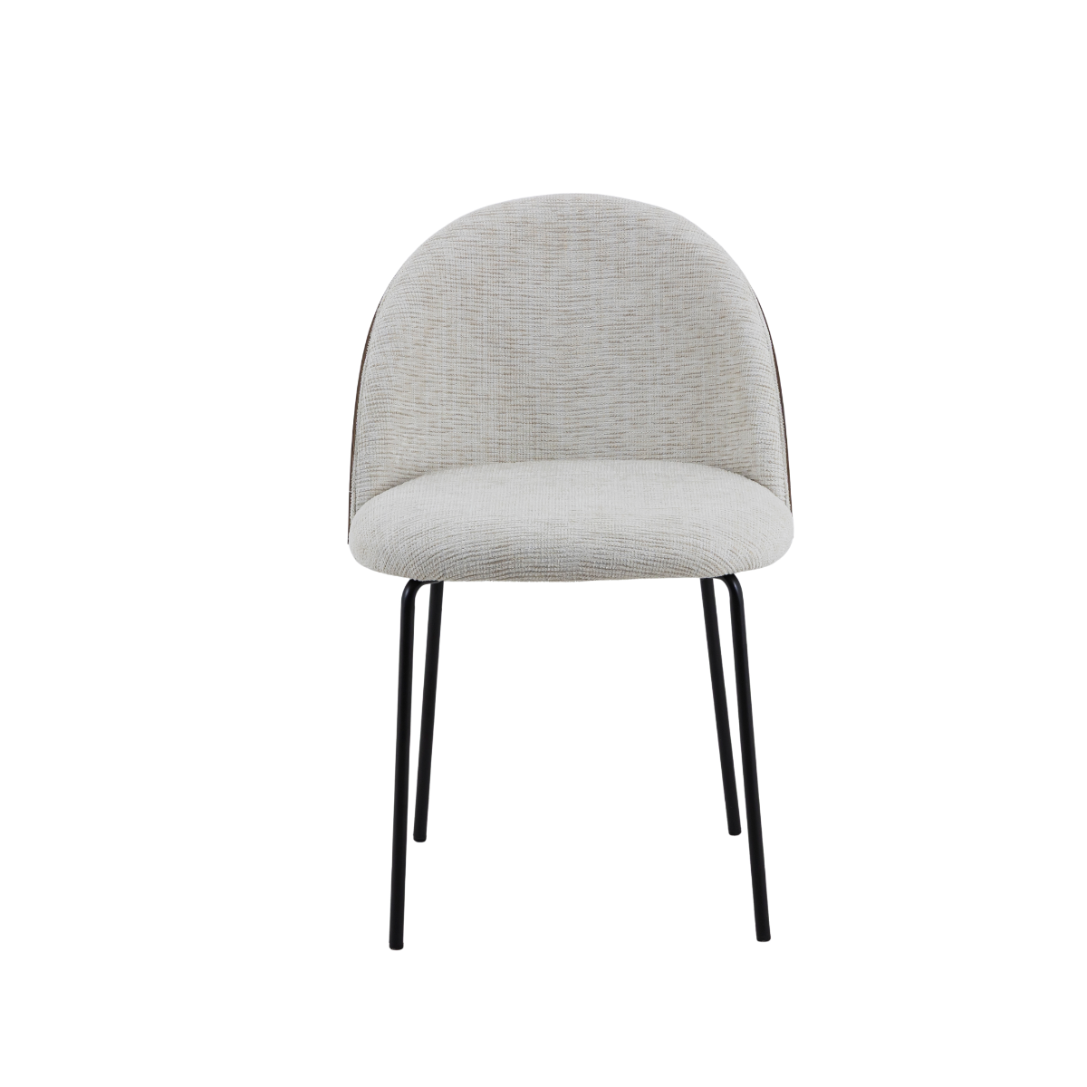 Chaise en tissu écru et métal Kanoa (lot de 2)
