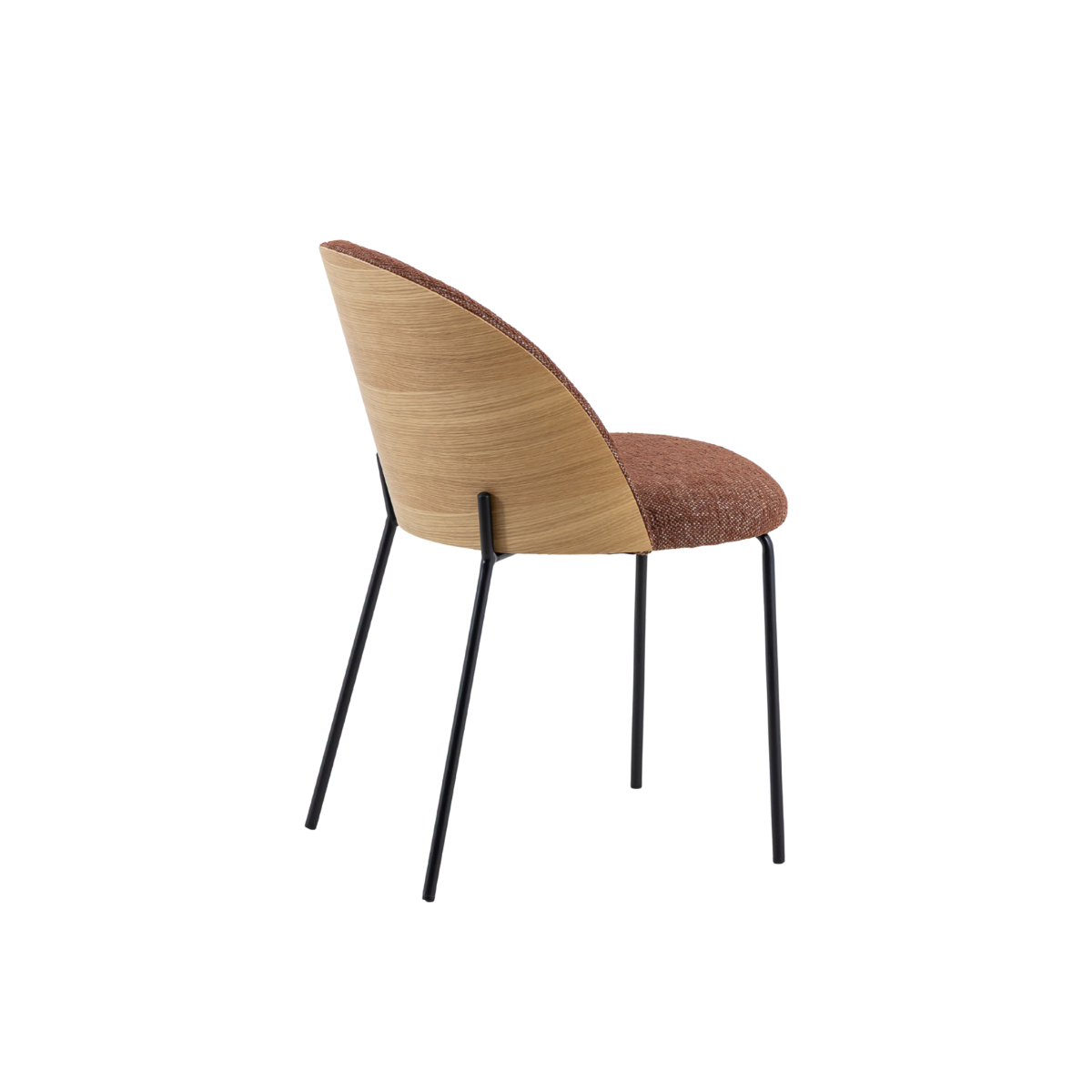 Chaise en tissu rouge et bois clair Kanoa (lot de 2)