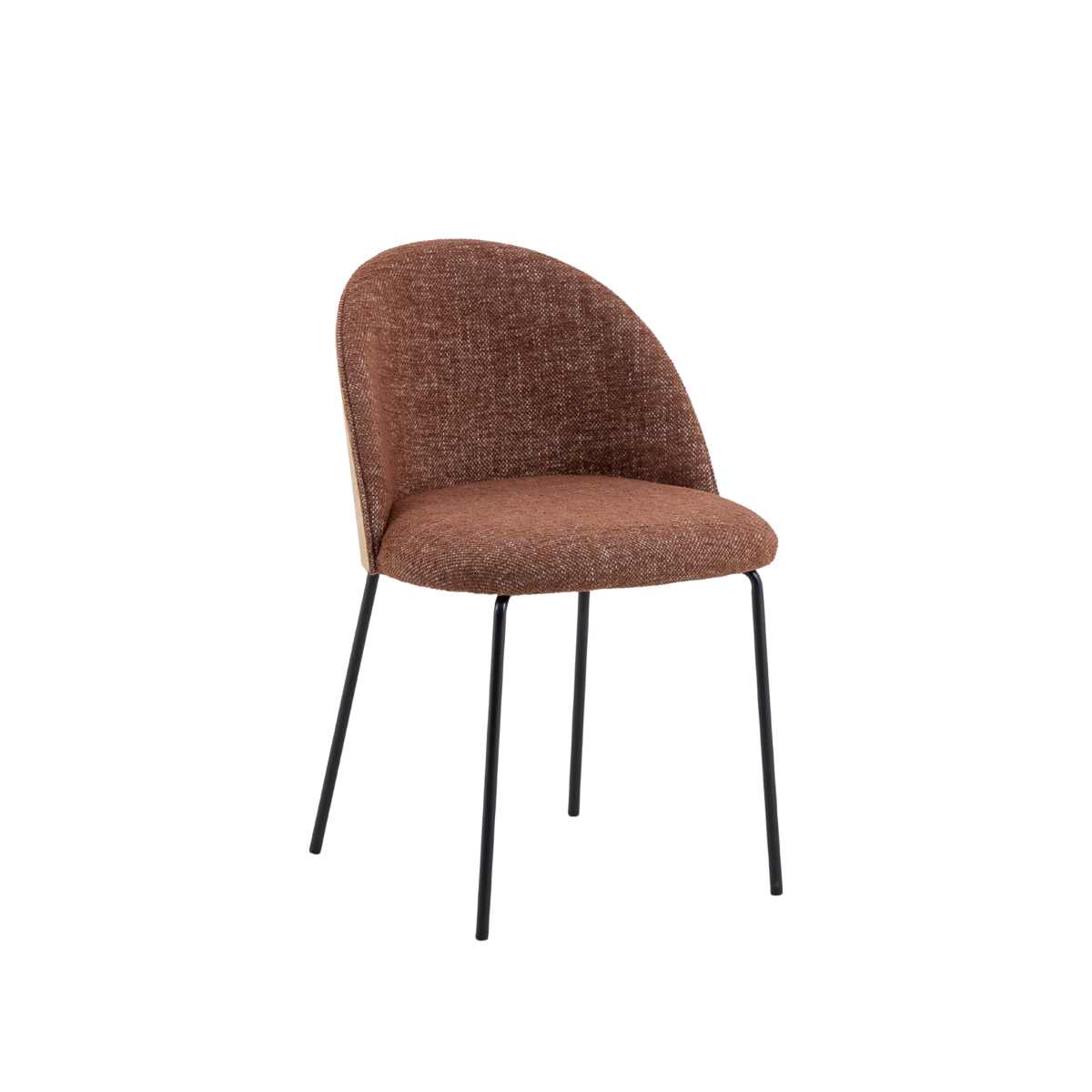 Chaise en tissu rouge et bois clair Kanoa (lot de 2)