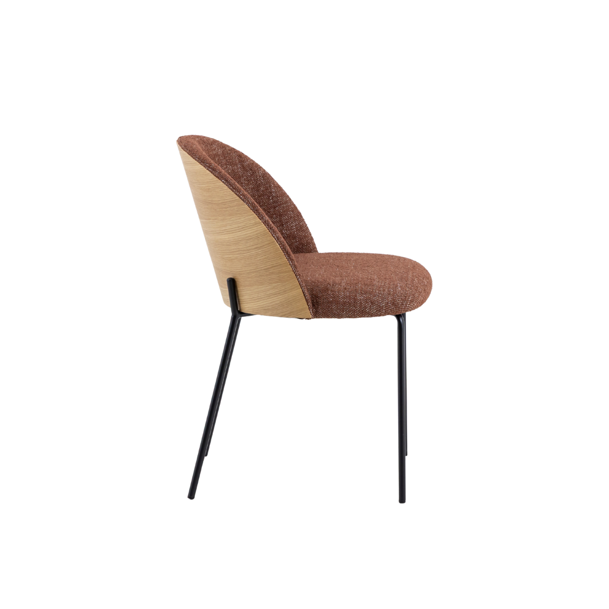 Chaise en tissu rouge et bois clair Kanoa (lot de 2)