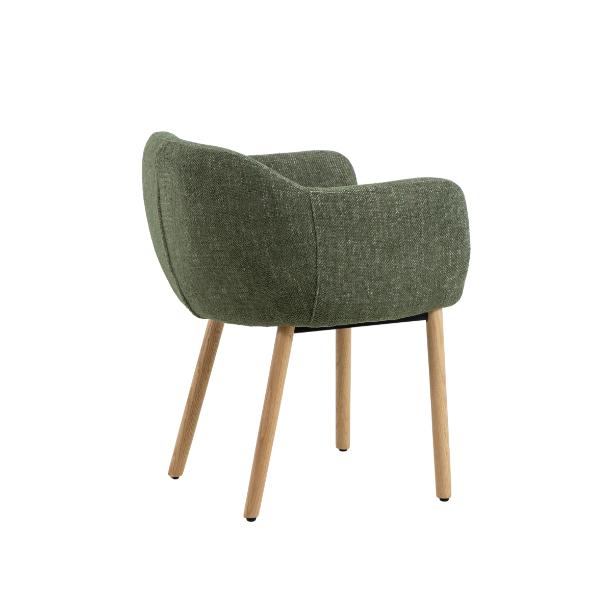 Chaise en tissu vert et pieds en bois Solène (lot de 2)
