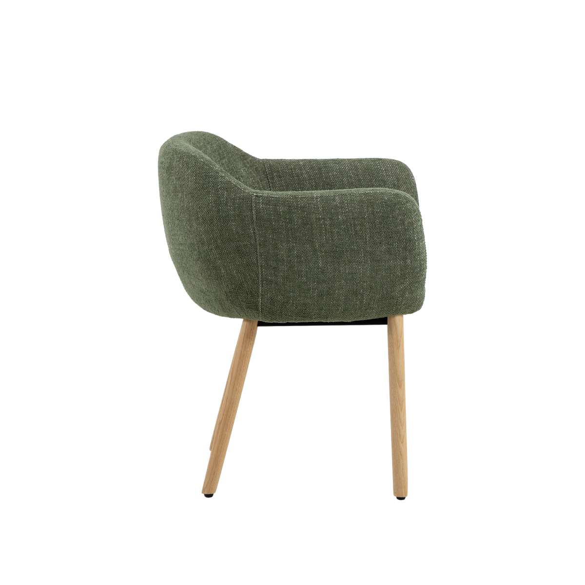 Chaise en tissu vert et pieds en bois Solène (lot de 2)