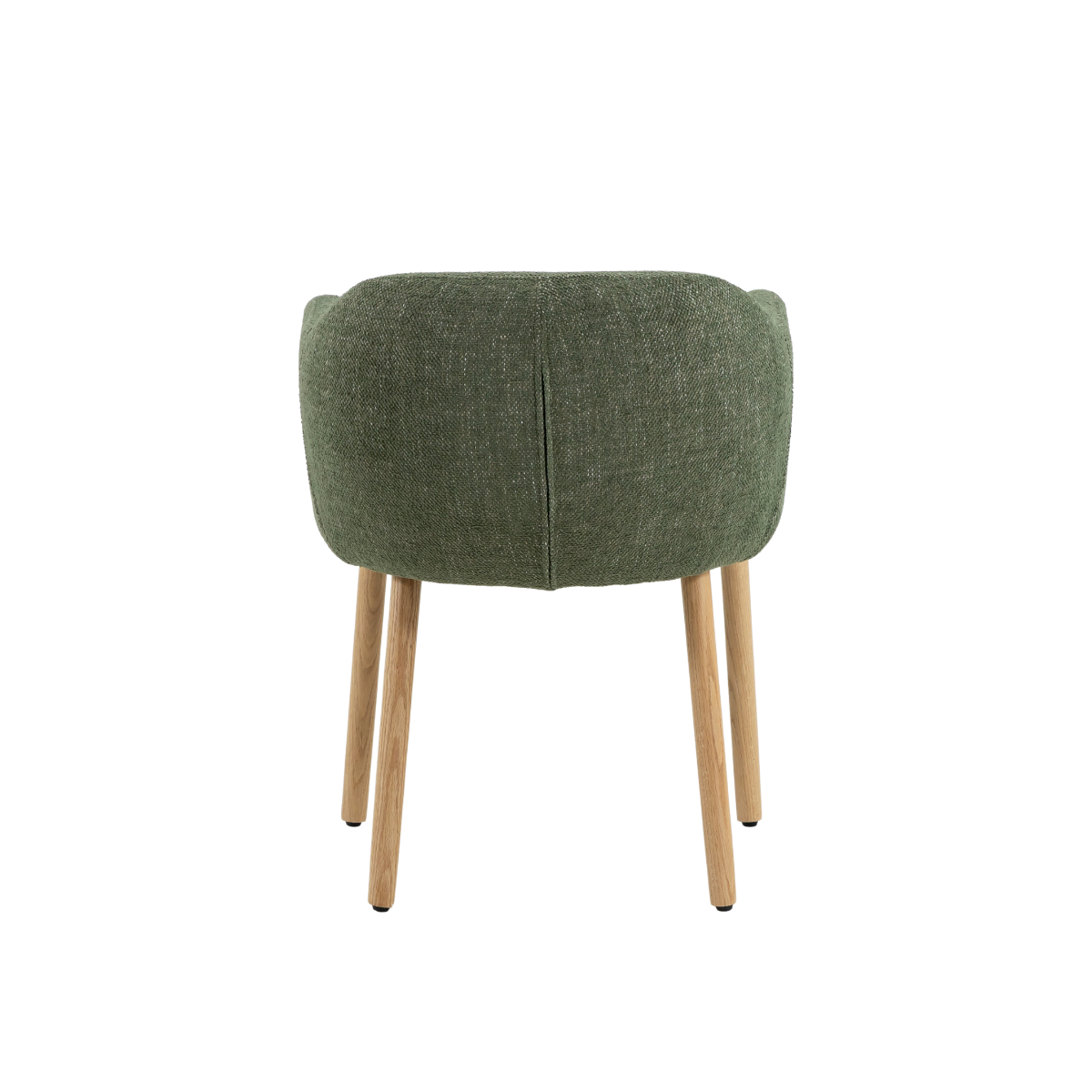 Chaise en tissu vert et pieds en bois Solène (lot de 2)